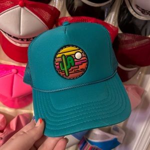 OTTO Teal Trucker Hat with Retro Patch